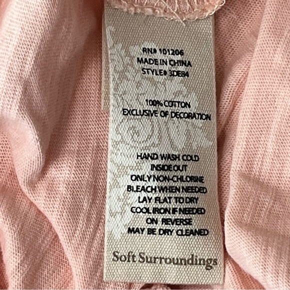 SOFT SURROUNDINGS NWT DIDI TOP SLUB JERSEY CROCHET LACE TOP 3/4TH SLEEVE PETITE - Picture 9 of 10